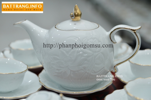 Bộ chóp lửa vẽ vàng hoa sen chìm