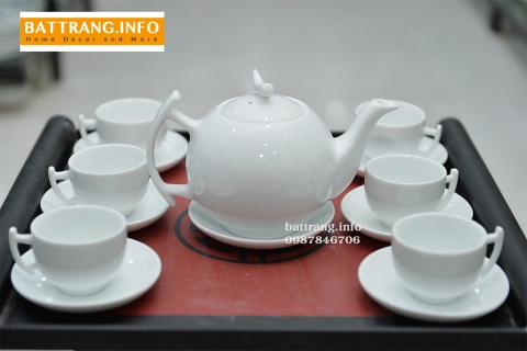 Bộ ấm chén chóp lửa in logo
